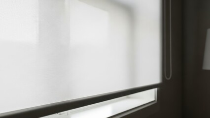 Obraz premium Modern interior with white roller blinds and natural light