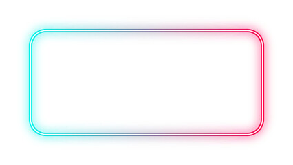 Vibrant Neon Frame with Pixelated Effect and Gradient Glow on Transparent Backdrop