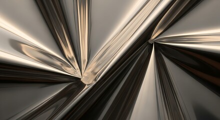 Converging metallic reflections abstract background, seamless design