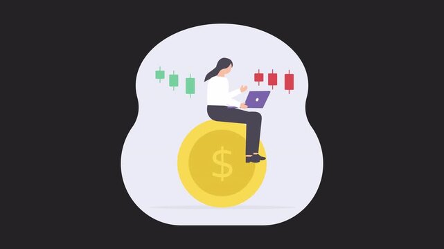 Investor Stock Animation Alpha Channel