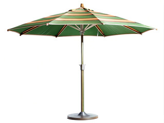 Classic green and brown striped patio umbrella for summer shade