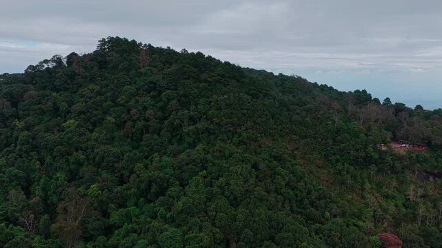  aerial 4k shot of Doi Pui mountain area in Chiang Mai, Thailand