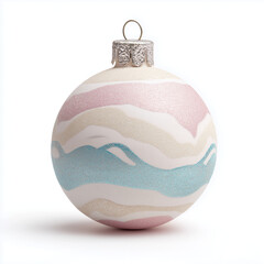 pastel christmas ornament, glitter holiday bauble

