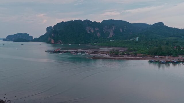  aerial 4k shot of Ao Nam Mao area in Krabi, Thailand
