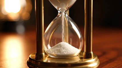 Elegant hourglass with sand flowing, symbolizing the passage of time and urgency. - Powered by Adobe