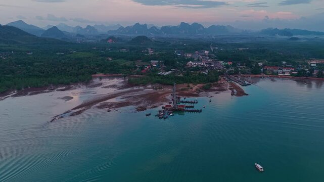  aerial 4k shot of Ao Nam Mao area in Krabi, Thailand