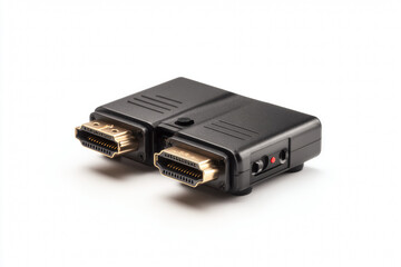Digital Interface With Two HDMI Connectors on a White Background Showing High Detail and Clarity for Technology Use