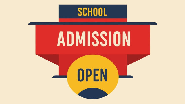 School admission open announcement banner for the 2026 academic year. A modern flat design vector illustration for educational enrollment