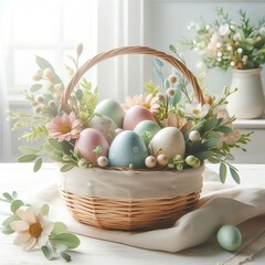 Ein Foto von einer sch&ouml;nen Dekoration mit Ostereiern