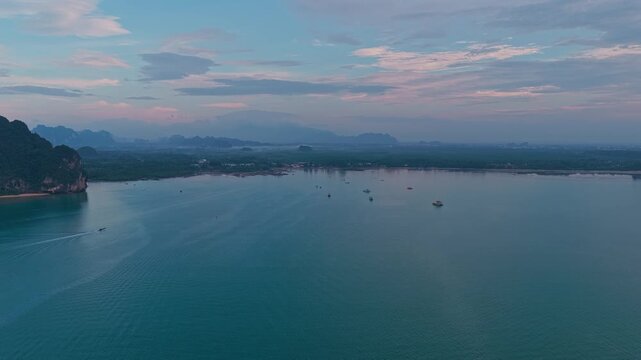  aerial 4k shot of Ao Nam Mao area in Krabi, Thailand