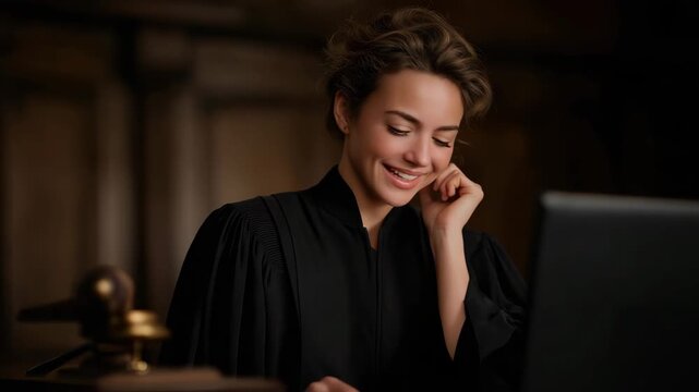 Bidder smiling emotionally as virtual gavel falls, final confirmation glowing on digital display — representing personal victory in online competition, emotional storytelling in digital spaces, and