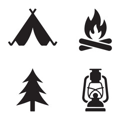 Burning campfire wooden flame rustic survival scene