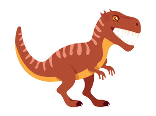 Allosaurus dinosaur. Flat vector clipart, illustration with isolated background.