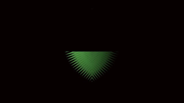 Green glowing triangular abstract animation