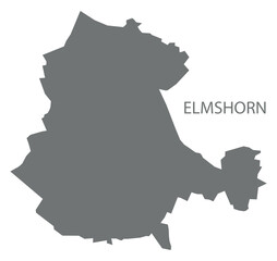 Elmshorn city map with boroughs grey illustration silhouette shape