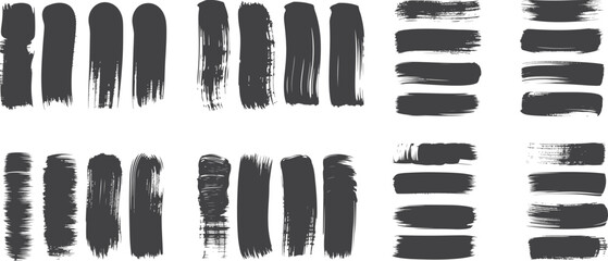 Black Paint Brush Stroke Set &ndash; Grunge Ink Stroke Vector Collection
