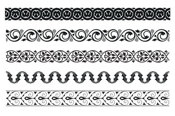 Set of decorative ornamental border - Vector modular