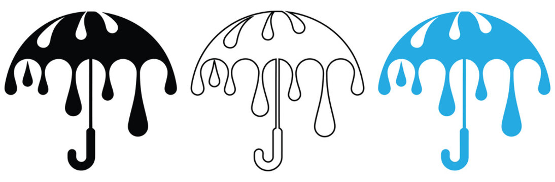 Business protection concept with umbrella and necktie,Umbrella icon set.umbrella icon. Umbrella symbol collection. Umbrella icon.Umbrella logo vector icon template Illustration design