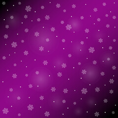 Purple pink chrismas background wallpaper design with snowfall illustration. Winter holidays concept pattern design to use for merry christmas greetings, winter advertising, happy new year card.