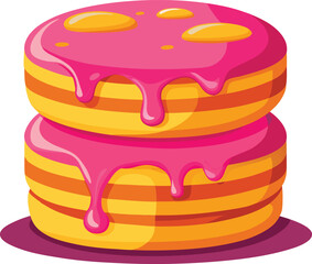 Vibrant stylized three tiered illustration design