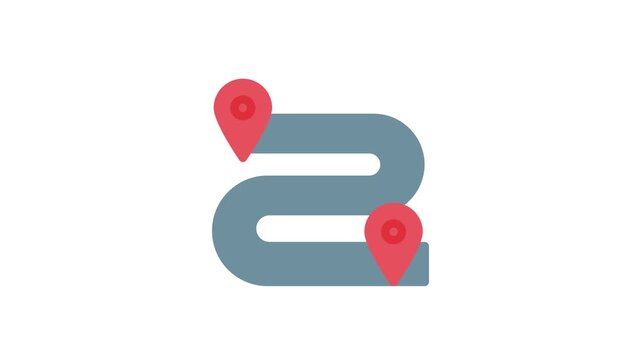 A map featuring two pins that mark a designated location.