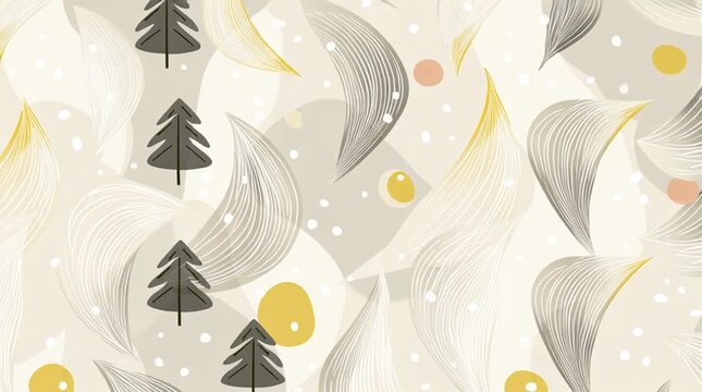 Minimal Christmas pattern with soft curves and reflective elements, elegant and festive design, perfect for backgrounds, holiday, seasonal, digital, creative, and modern visual projects.
