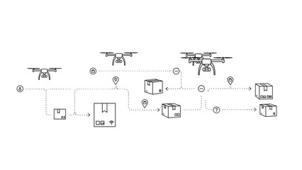Drone delivery system for package tracking and logistics with automated aerial transportation network