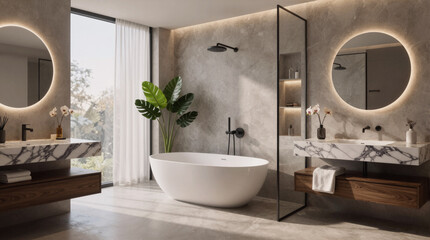 Luxurious modern bathroom interior