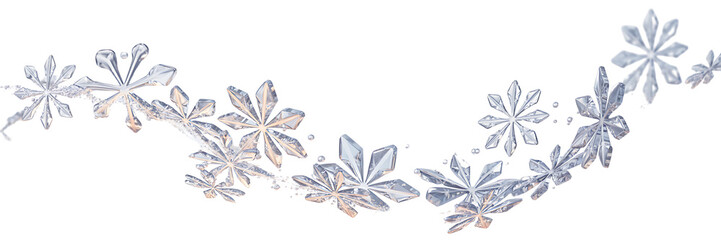 Winter season snowflake garland decoration sparkling ice crystal design for festive holiday backgrounds and crafts