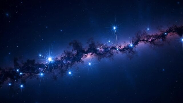 Stunning milky way video reveals constellation patterns across the night sky, perfect for astronomy education, space exploration, and cosmic wonder