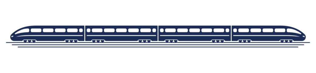 High-speed passenger train. Colored silhouette. Side view. Vector simple flat graphic illustration. Isolated object on a white background. © far700