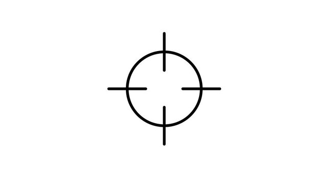 Crosshair icon featuring a red dot at the center, symbolizing precision and targeting.
