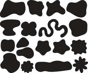 Set of abstract organic blob shapes in vector format. Smooth, liquid silhouettes for modern design, backgrounds, posters, UI elements, and creative projects. Isolated on white background.