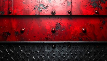 Textured abstract background, red and black metallic panels