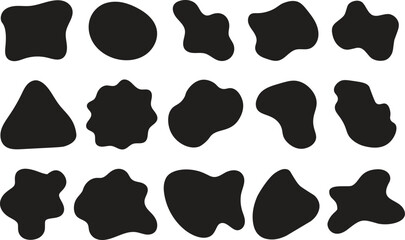 Set of abstract organic blob shapes in vector format. Smooth, liquid silhouettes for modern design, backgrounds, posters, UI elements, and creative projects. Isolated on white background.