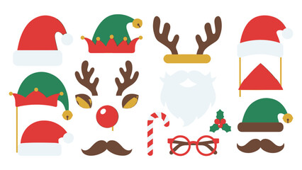 Fun and festive Christmas holiday costume props collection, perfect for lively photo booth sessions and memorable party celebrations