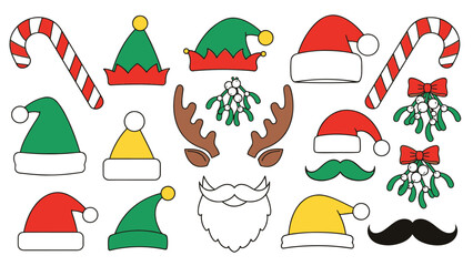 Create your own festive holiday scene with a charming collection of graphic Christmas design elements and seasonal accessories