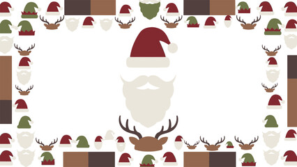 Delightful festive frame design brimming with whimsical Santa and elf motifs, perfect for holiday season greetings and joyful celebrations