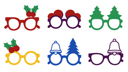 Festive Holiday Spectacle Designs A Playful Collection of Christmas Novelty Glasses for Creative Celebrations and Party Fun