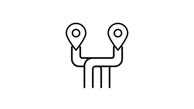 A map with two red pins highlighting different locations on its surface.