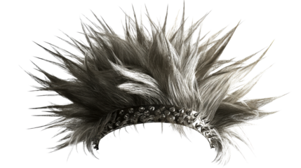 Punk rock spiky hair headdress with metal studs, perfect for costume, music festival or edgy performance looks