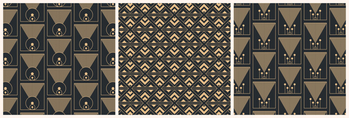 Art Deco Geometric Seamless Patterns Collection
