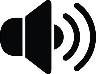 Black speaker icon with sound waves audio volume 12
