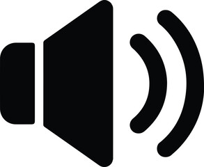 Black speaker icon with sound waves volume audio 1