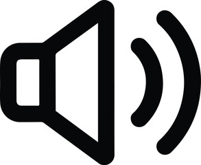 Black speaker icon with sound waves volume audio 3