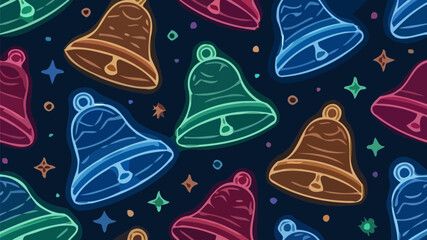 Festive Christmas bells pattern ideal for holiday season design projects and joyful celebrations
