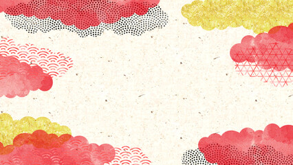 伝統柄の水彩和風背景。正月・お祝い・季節の贈り物に使える上品で雅な和風壁紙。Japanese Watercolor Texture Background