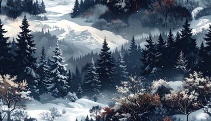Winter landscape panorama