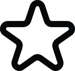Black outline star icon on white background symbol 1