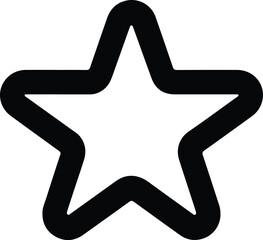 Black outline star shape on white background icon symbol